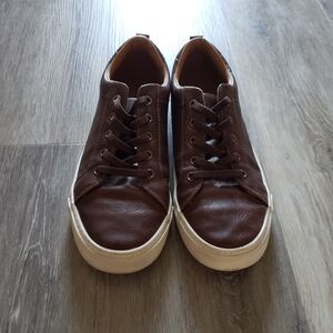 Brown Leather Kid's Sneakers